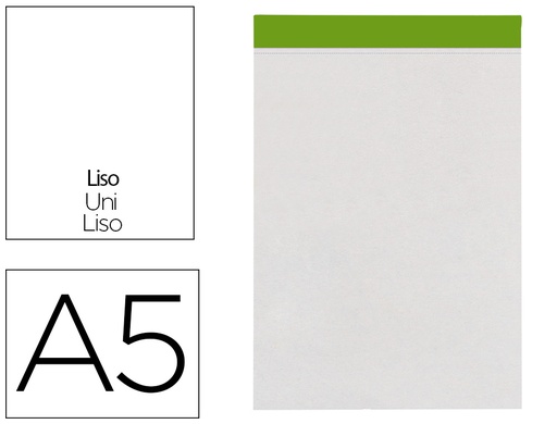 [2070017] LIDERPAPEL - BLOC NOTAS LISO A5 80 HOJAS 60 G/M2 PERFORADO SIN TAPA (Ref.BN20)
