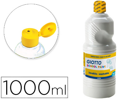[2073606] GIOTTO - TEMPERA LIQUIDA ESCOLAR LAVABLE 1000 ML BLANCO (Ref.535501)