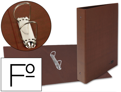 [2025247] LIDERPAPEL - CARPETA DE 2 ANILLAS 25MM MIXTAS FOLIO Cartón CUERO FORRADO COMPRESOR PLASTICO (Ref.CA36)