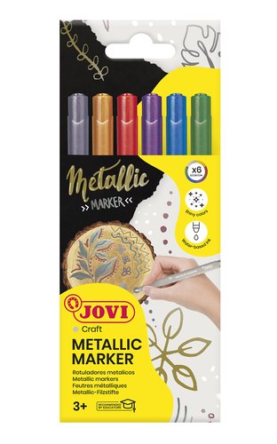 [9938659] JOVI - ROTULADOR FIBRA DECOR METALIC ESTUCHE de 6 (Ref.1606M)