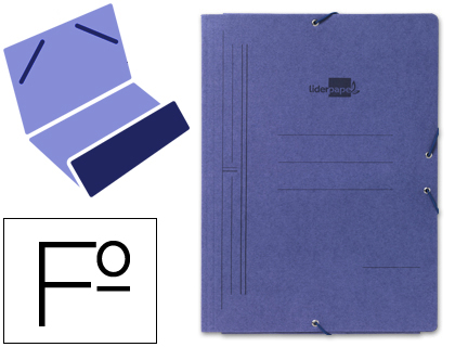 [2015797] LIDERPAPEL - CARPETA GOMAS FOLIO BOLSA Cartón PINTADO AZUL (Ref.CG02)