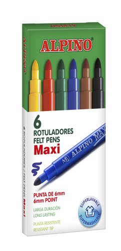 [9930078] ALPINO - ROTULADOR FIBRA MAXI ESTUCHE de 6 (Ref.AR000005)