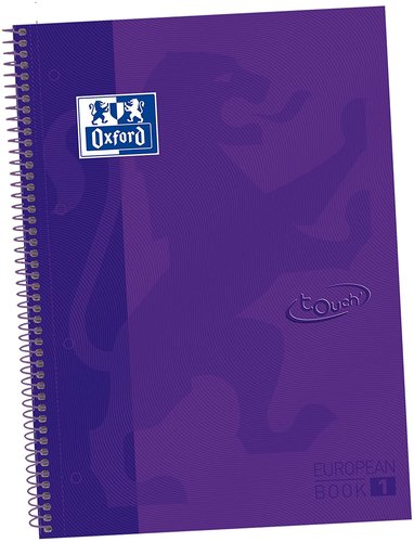 [2064884] OXFORD - CUADERNO ESPIRAL EBOOK 1 TAPA EXTRADURA DIN A4+ 80 H HORIZONTAL LILA TOUCH (Ref.400075555)