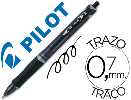 [2048677] PILOT - BOLIGRAFO ACROBALL NEGRO TINTA ACEITE PUNTA DE BOLA DE 1,0MM RETRACTIL (Ref.BAB-15M-B-BG / NABN)