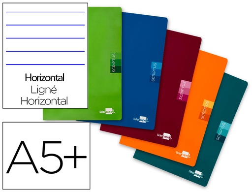 [2048480] LIDERPAPEL - LIBRETA SCRIPTUS A5 PLUS 48 HOJ. 90G/M2 HORIZONTALCON MARGEN (Ref.LB22)