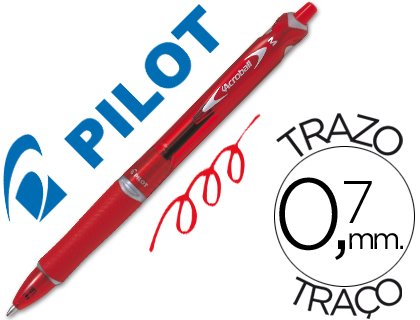 [2048676] PILOT - BOLIGRAFO ACROBALL ROJO TINTA ACEITE PUNTA DE BOLA DE 1,0MM RETRACTIL (Ref.BAB-15M-R-BG / NABR)