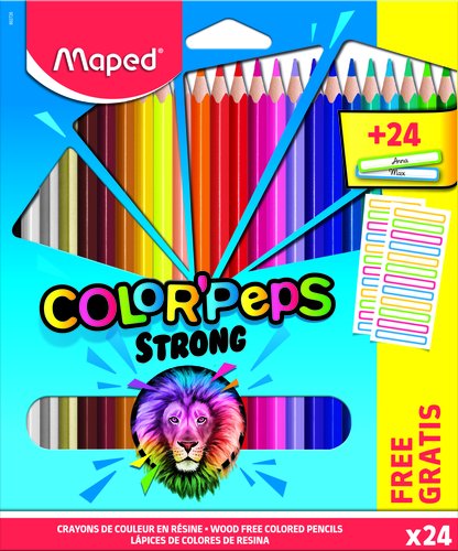 [9939228] MAPED - LAPICES de COLORES COLOR"PEPS STRONG METAL estuche de 24 (regalo 24 etiquetas) (Ref.862726)