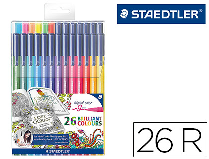 [2079661] STAEDTLER - Rotuladores triplus color edicion johanna basford estuche plastico de 26 colores (Ref. 323 TB26JB)