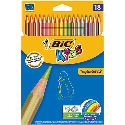 [2057038] BIC - LAPICES DE COLORES TROPICOLORS ESTUCHE DE 18 COLORES SURTIDOS (Ref.832567)