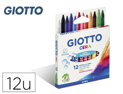 [9059886] GIOTTO - Estuche 12 CERAS REDONDAS DE COLORES VIVOS (Ref.281200)