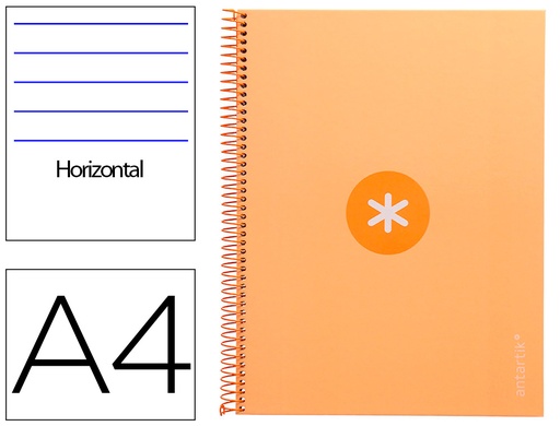 [2162138] ANTARTIK - Cuaderno espiral liderpapel A4 micro tapa forrada80h 90 gr horizontal 1 banda 4 taladros color amarillo clar (Ref. KB30)