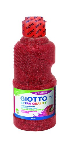 [2073623] GIOTTO - TEMPERA ESCOLAR PURPURINA GLITTER 250 ML ROJO (Ref.531206)