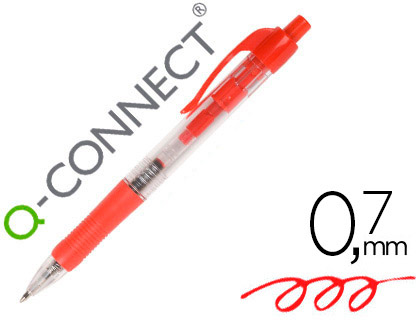 [2038016] Q-CONNECT - BOLIGRAFO ROJO RETRACTIL -CON SUJECION DE CAUCHO (Ref.KF00269)