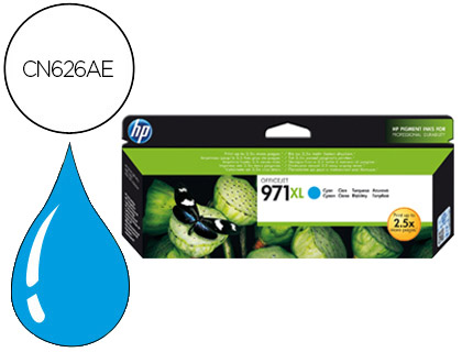 [9072882] HP ( HEWLETT PACKARD ) - Cartuchos ORIGINALES Inyección De Tinta 971XL Cyan (Ref.CN626AE)