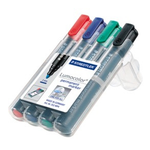 [1570652] STAEDTLER - Marcador permanente Estuche 4 ud Trazo 2mm Punta conica Colores surtidos (Ref.352 WP4)