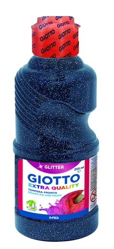 [2073625] GIOTTO - TEMPERA ESCOLAR PURPURINA GLITTER 250 ML AZUL OSCURO (Ref.531208)