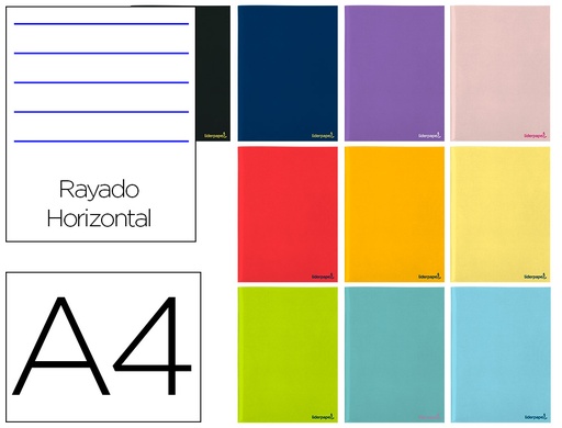 [2051710] LIDERPAPEL - LIBRETA WRITE A4 80 HOJAS 60G/M2 HORIZONTAL CON MARGEN (Ref.LA12)