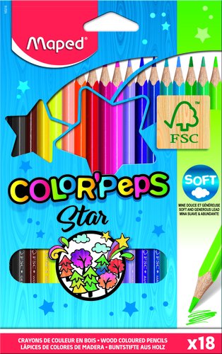 [9939476] MAPED - LAPICES de COLORES COLOR"PEPS estuche de 18 (Ref.183218)