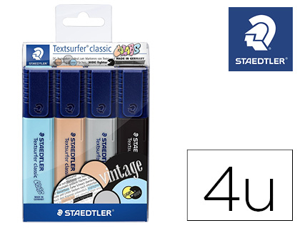 [9154738] STAEDTLER - Rotulador textsurfer classic 364 pastel & vintage bolsa de 4 unidades colores surtidos (Ref. 364 CWP4)