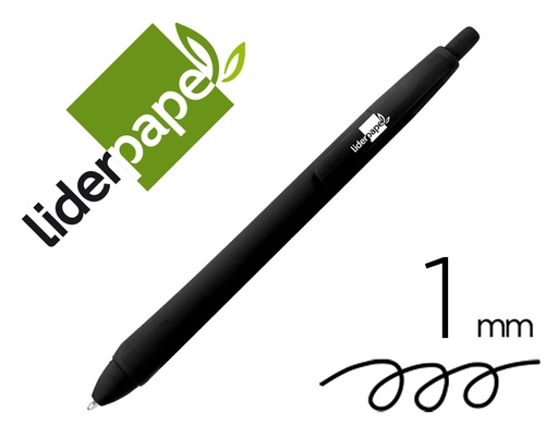 [2068783] LIDERPAPEL - BOLIGRAFO GUMMY TOUCH RETRACTIL 1,0 MM TINTA NEGRA (Ref.BO08)