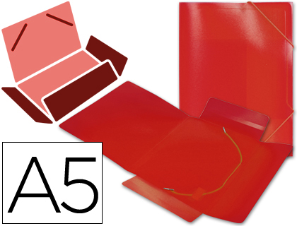 [2029307] LIDERPAPEL - CARPETA GOMAS SOLAPAS 34970 POLIPROPILENO DIN A5 ROJA (Ref.SS01)