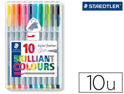 [9150290] STAEDTLER - Estuche 10 rotuladores Triplus Broadliner 0.8mm colores surtidos 338SB10 (Ref.338 SB10)