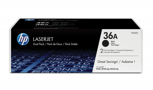 [9057705] HP ( HEWLETT PACKARD ) - Toner Laser ORIGINALES 36A NEGRO PK2 (Ref.CB436AD)