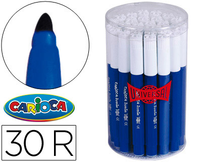 [2098056] CARIOCA - ROTULADOR JUMBO C-30 AZUL PUNTA GRUESA -BOTE DE 30 UNIDADES (Ref.A52000AZ)