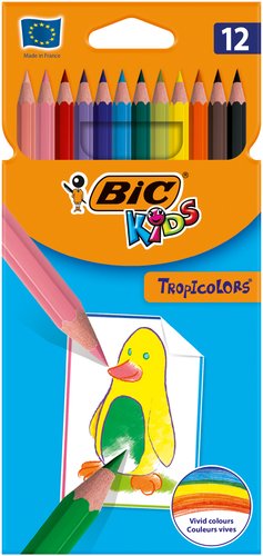[9057037] BIC - Lapices colores Tropicolors 2 Estuche 12 Ud Mina ultra resistente Colores Surtidos 832566 (Ref.8325666)