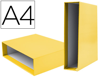 [2072779] LIDERPAPEL - CAJA ARCHIVADOR DE PALANCA Cartón DIN-A4 DOCUMENTA LOMO 82MM COLOR AMARILLO (Ref.CZ26)