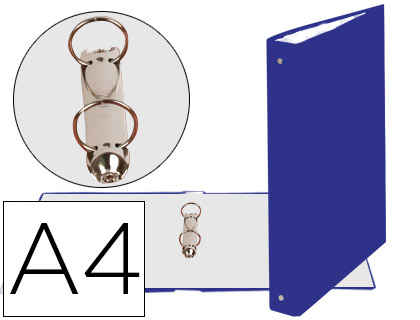 [2078596] EXACOMPTA - CARPETA DE 2 ANILLAS 30MM REDONDAS DIN A4 Cartón FORRADO AZUL (Ref.54372E)