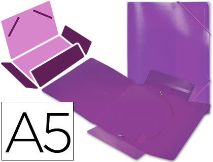 [2029312] LIDERPAPEL - CARPETA GOMAS SOLAPAS 34976 POLIPROPILENO DIN A5 VIOLETA (Ref.SS06)