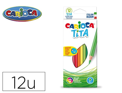 [9934193] CARIOCA - LAPICES de COLORES TITA HEXAGONAL estuche de 12 (Ref.42793)