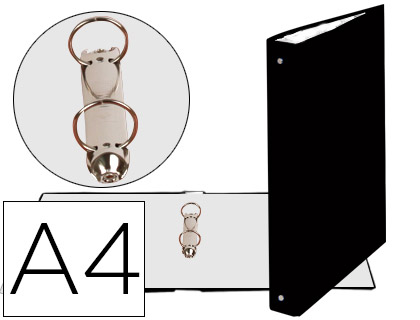 [2078595] EXACOMPTA - CARPETA DE 2 ANILLAS 30MM REDONDAS DIN A4 Cartón FORRADO NEGRO (Ref.54371E)