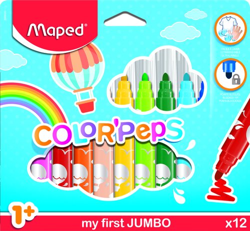 [2067803] MAPED - ROTULADOR COLOR PEPS EARLY AGE JUMBO CAJA DE 12 COLORES (Ref.846020)