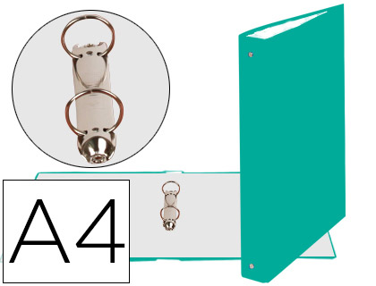 [2078597] EXACOMPTA - CARPETA DE 2 ANILLAS 30MM REDONDAS DIN A4 Cartón FORRADO VERDE (Ref.54373E)