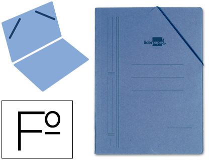 [2001399] LIDERPAPEL - CARPETA GOMAS FOLIO SENCILLA Cartón COMPACTO AZUL (Ref.CG09)