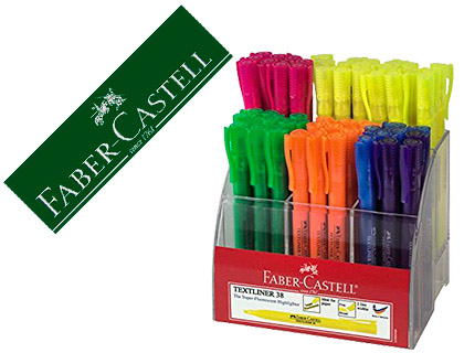 [9151879] FABER CASTELL - Rotulador faber fluorescente textliner 38 expositor 54 unidades colores surtidos (Ref. 158109)