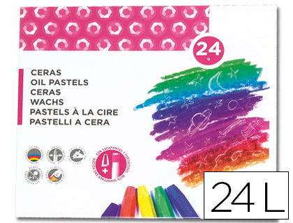 [2036169] LIDERPAPEL - LAPICES CERA BLANDA -CAJA DE 24 COLORES (Ref.BD03)