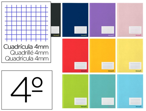 [2037577] LIDERPAPEL - LIBRETA WRITE A5 80 HOJAS 60G/M2 CUADRO 4MM CON MARGEN (Ref.LB01)