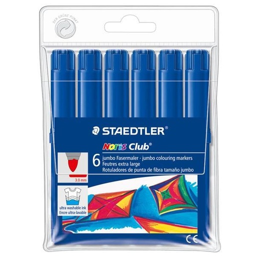[2072747] STAEDTLER - ROTULADOR COLOR JUMBO TRAZO 3 MM -CAJAS UNICOLOR AZUL (Ref.340 WP6-3)