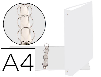 [2078591] EXACOMPTA - CARPETA DE 4 ANILLAS 30MM REDONDAS DIN A4 Cartón FORRADO BLANCO (Ref.51378E)