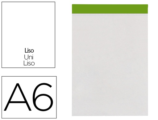 [2070015] LIDERPAPEL - BLOC NOTAS LISO A6 80 HOJAS 60 G/M2 PERFORADO SIN TAPA (Ref.BN18)
