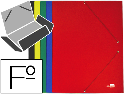 [2037510] LIDERPAPEL - CARPETA GOMAS FOLIO 3 SOLAPAS Cartón PLASTIFICADO COLORES SURTIDOS (Ref.CG57)