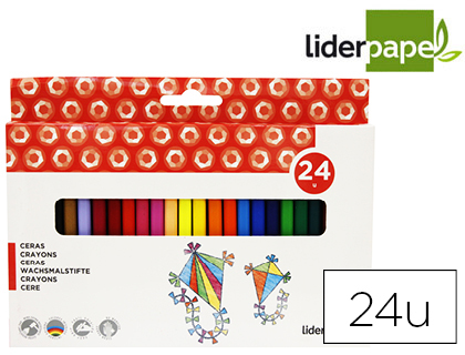 [2006150] LIDERPAPEL - LAPICES CERA CAJA DE 24 COLORES (Ref.BD26)