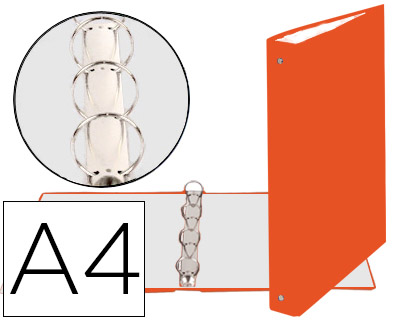 [2078588] EXACOMPTA - CARPETA DE 4 ANILLAS 30MM REDONDAS DIN A4 Cartón FORRADO NARANJA (Ref.51374SE)