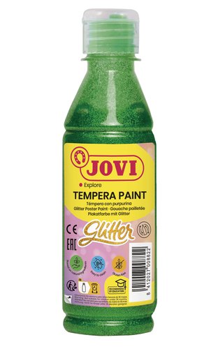 [9935167] JOVI - TEMPERA LIQUIDA GLITTER 250 ml (botella) VERDE (Ref.51717)
