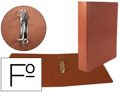 [2001547] LIDERPAPEL - CARPETA DE 2 ANILLAS 40MM MIXTAS FOLIOCartón CUERO (Ref.CH04)