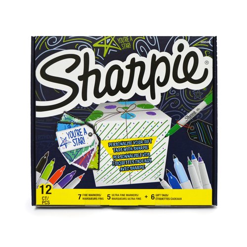[2157320] SHARPIE - Rotulador permanente pack de 7 unidades punta fina+ 5 unidades punta ultrafina colores surtidos + (Ref. 2079808)