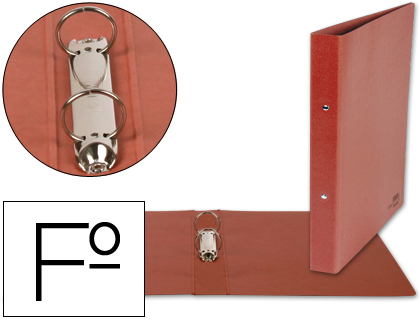 [2001565] LIDERPAPEL - CARPETA DE 2 ANILLAS 40MM REDONDAS FOLIO Cartón CUERO (Ref.CH01)